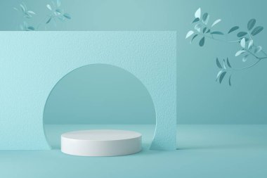 soyut geometrik şekil pastel renk sahnesi minimal, kozmetik veya ürün görüntüleme podyumu için tasarım 3d.