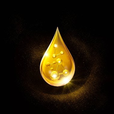 Cosmetic oil or Cosmetic Essence Liquid drop on a white background, 3d rendering. clipart