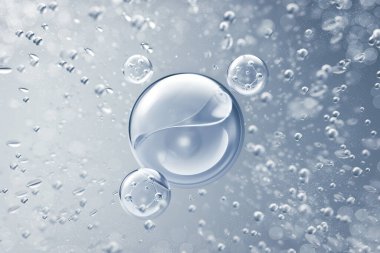 Kozmetik Özü, Sıvı baloncuk, Kozmetik Konsept Arkaplan, 3D oluşturma.