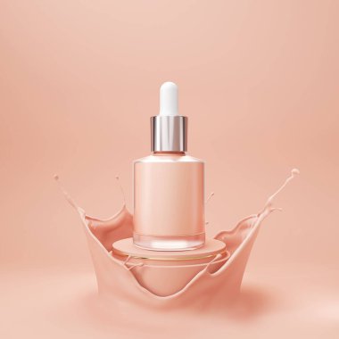 Sıvı Makyaj Vakfı Şişesi Kozmetik Temelli Krem Sıçratma 3D.