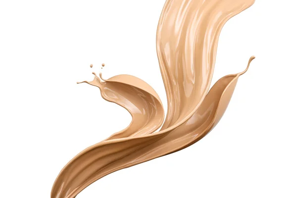 Foundation Splash Creme Für Kosmetische Schönheit Mit Clipping Pfad Illustration — Stockfoto