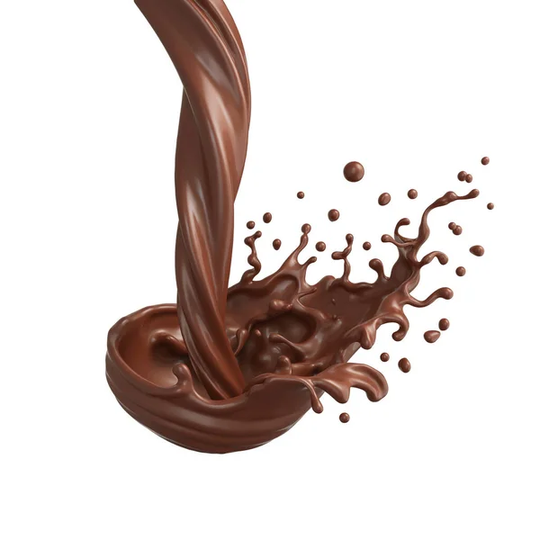 Een Scheutje Chocolade Cacao Illustratie — Stockfoto