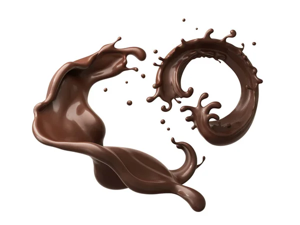 Splash Chocolate Cocoa Include Clipping Path Illustration — Stock Photo, Image