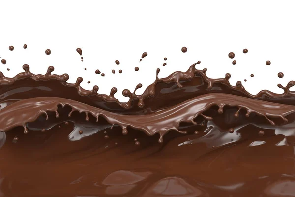 Chocolate Salpicadura Cacao Fondo Abstracto Renderizado Incluir Ruta Recorte — Foto de Stock