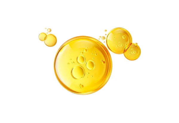 黄金の液体または水バブル ジュース ビール オリーブオイル 化粧品液体の背景 クリッピングパス3Dレンダリングと — ストック写真