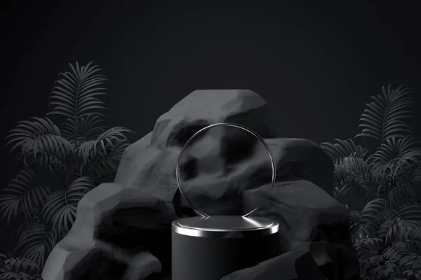 Abstrato Geométrico Pedra Rocha Forma Fundo Minimalista Mockup Para Exibição — Fotografia de Stock
