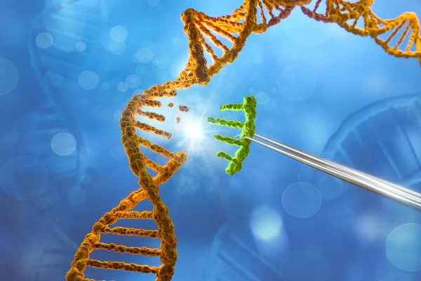 Biotechnology Genetics Dna Replacing Medical Research Gene Manipulation Science Background Stock Image