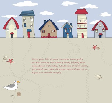 Seaside Houses Background clipart