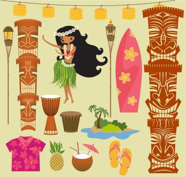 Hawaii Symbols and Icons clipart
