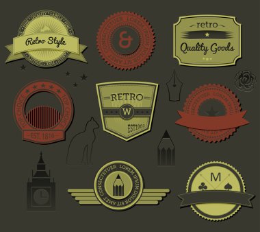 Retro-style sophisticated labels and tags clipart