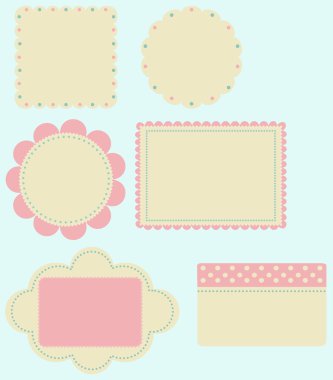 Set of 6 Cute Labels and Frames clipart