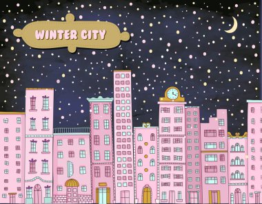 Winter City clipart