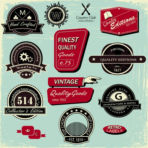 Vintage Style Labels, — Stock Vector