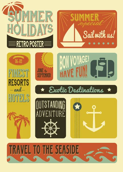 Summer Holidays Poster — Stock Vector