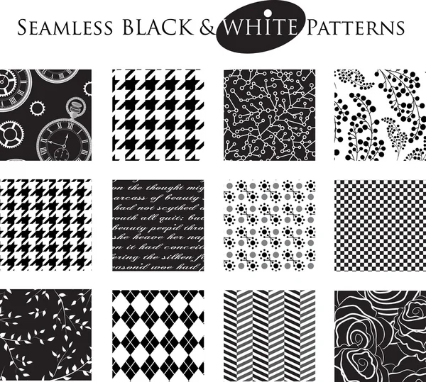 黒と白のシームレスなパターン ロイヤリティフリーのストックイラスト