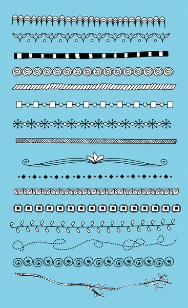 Doodle dividers, borders — Stock Illustration Doodle dividers, borders Stock Illustration