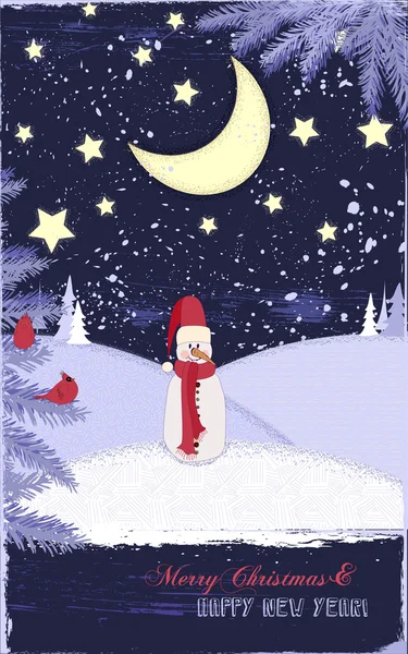 Зимові свята Вітальна листівка Стокова Ілюстрація