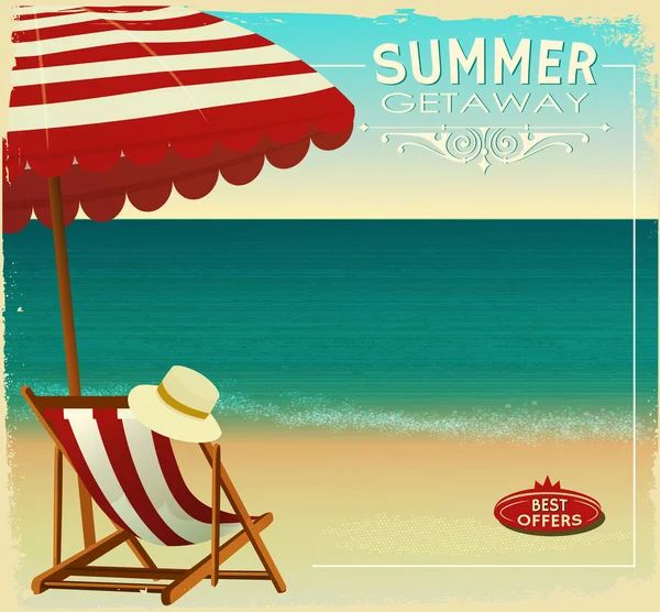 Cartel de verano de playa tropical — Archivo Imágenes Vectoriales