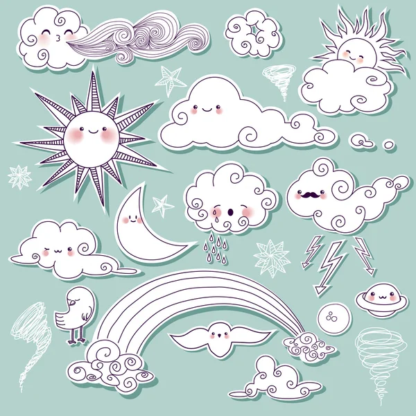 Celestial and Weather Icons — Stock Vector