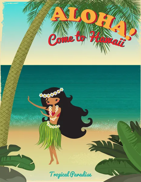 熱帯の楽園のポスター — ストックベクタ