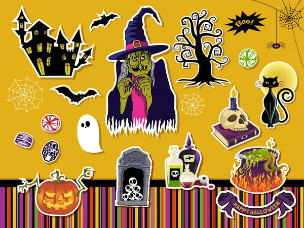 Symboles et icônes d'Halloween — Image vectorielle