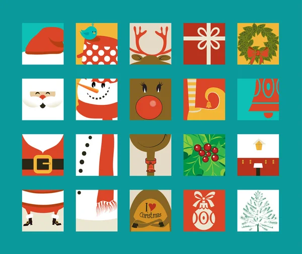 Icono de Navidad cuadrados — Vector de stock