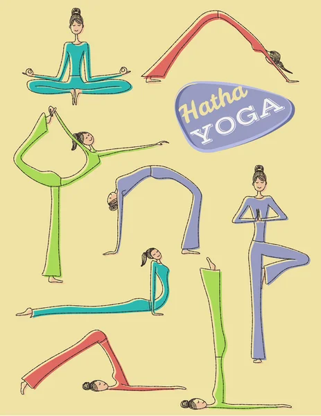 Posturas de yoga — Archivo Imágenes Vectoriales