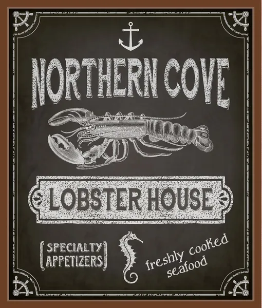 Affiche tableau pour restaurant de fruits de mer — Image vectorielle