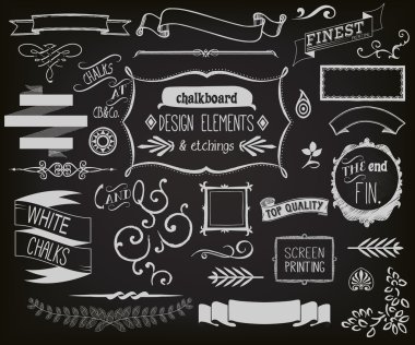 Chalkboard Design Elements and Etchings clipart