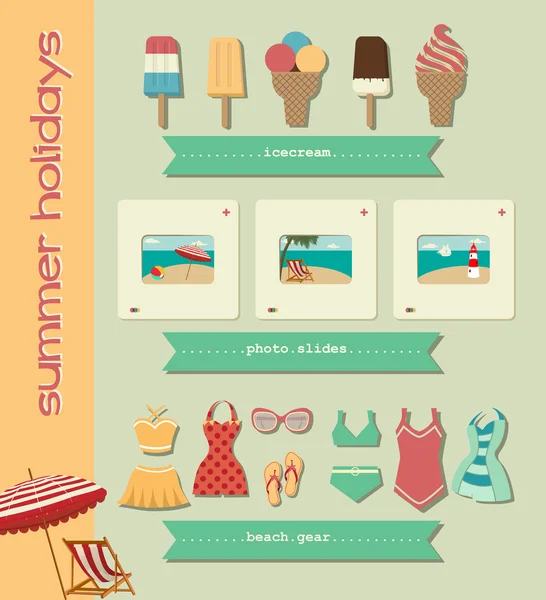 Set of Summer Icons — Stock Vector