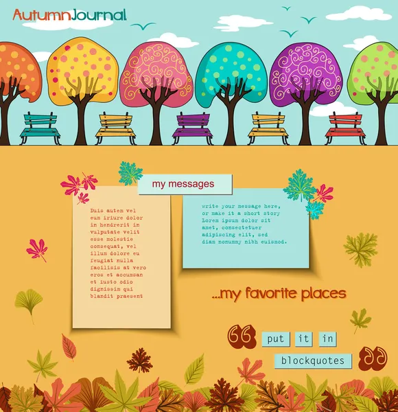 Autumn Journal — Stock Vector