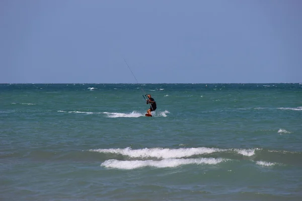 Water Sports Summer Many Sports Sea Everyone Throws Themselves Water — Stock Photo, Image