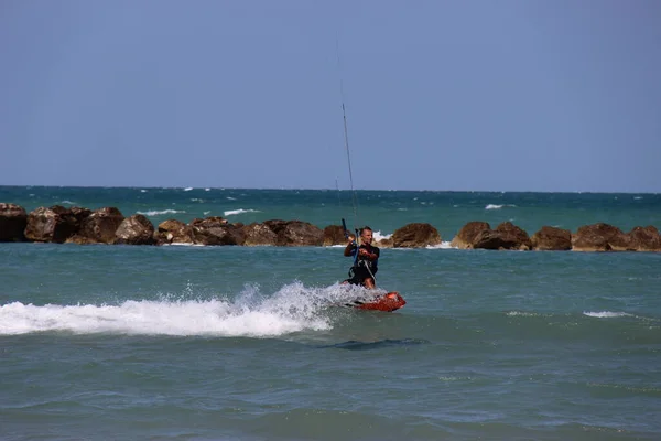 Water Sports Summer Many Sports Sea Everyone Throws Themselves Water — Stock Photo, Image