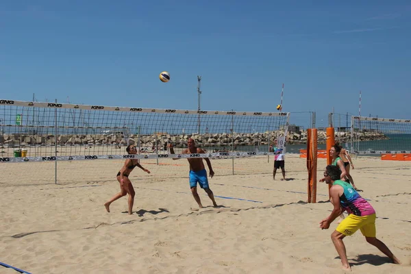 Vôlei Praia Jogo Verão Por Excelência Pelo Menos Itália Porque — Fotografia de Stock