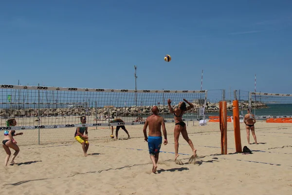 Beach Volley Est Jeu Été Par Excellence Moins Italie Parce — Photo