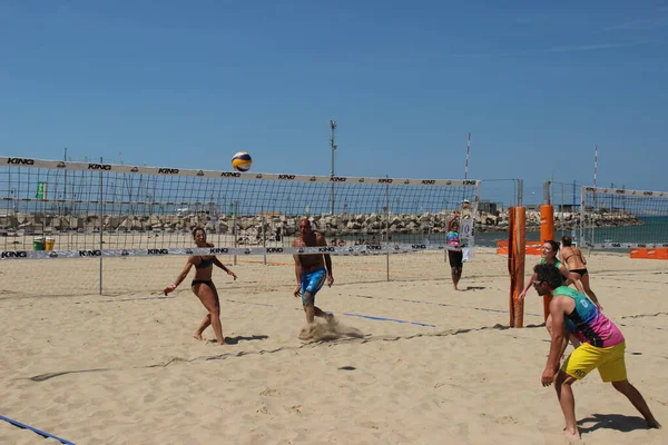 Beach Volley Est Jeu Été Par Excellence Moins Italie Parce — Photo