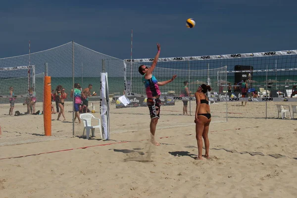 Пляжний Волейбол Англ Beach Volleyball Літній Вид Спорту Принаймні Італії — стокове фото