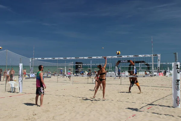 Vôlei Praia Jogo Verão Por Excelência Pelo Menos Itália Porque — Fotografia de Stock