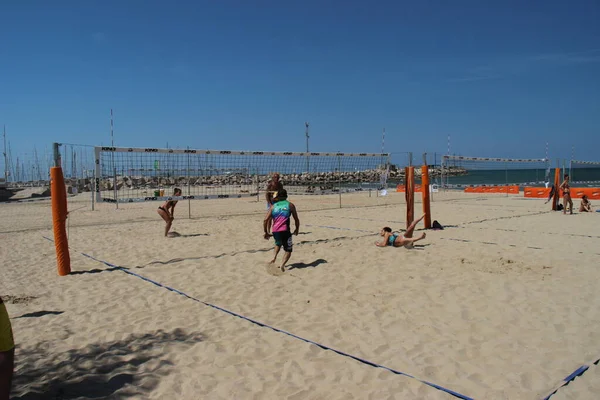 Beach Βόλεϊ Είναι Παιχνίδι Καλοκαίρι Κατ Εξοχήν Τουλάχιστον Στην Ιταλία — Φωτογραφία Αρχείου