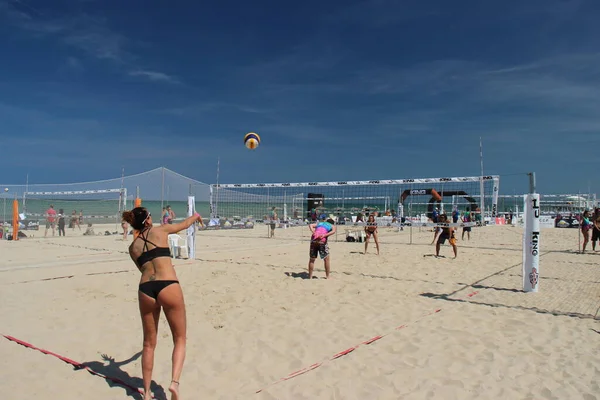 Beach Volley Est Jeu Été Par Excellence Moins Italie Parce — Photo