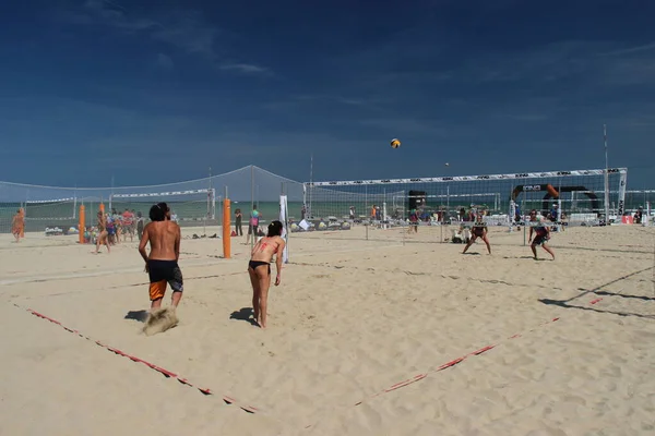 Vôlei Praia Jogo Verão Por Excelência Pelo Menos Itália Porque — Fotografia de Stock