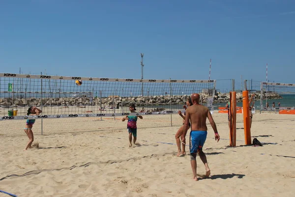 Beach Volley Est Jeu Été Par Excellence Moins Italie Parce — Photo