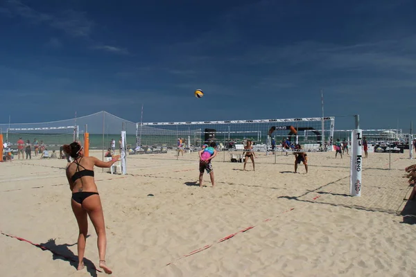 Beach Volleyball Summer Game Par Excellence Least Italy Because Played — Zdjęcie stockowe