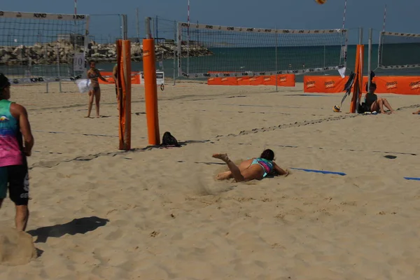 Пляжный Футбол Летняя Игра Крайней Мере Италии Потому Играют Пляже — стоковое фото