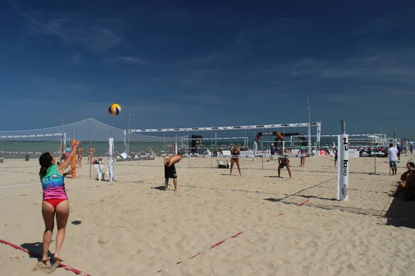 Beach Volleyball Summer Game Par Excellence Least Italy Because Played — 스톡 사진