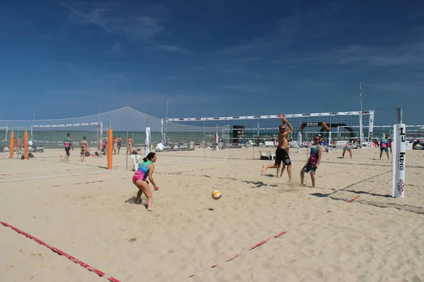 Beach Volleyball Summer Game Par Excellence Least Italy Because Played — 스톡 사진