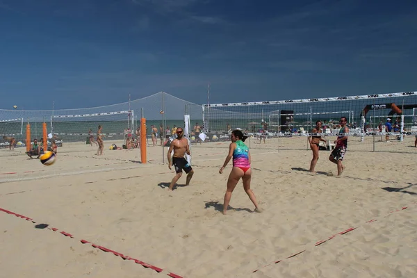 Beach Volley Gioco Estivo Eccellenza Almeno Italia Perché Gioca Spiaggia — Foto Stock