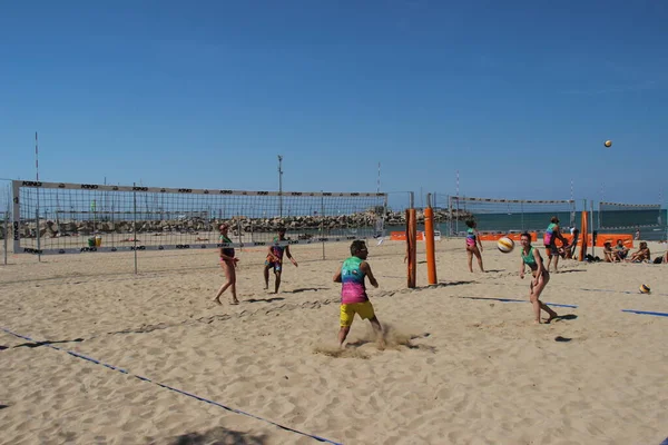 Beach Volleyball Summer Game Par Excellence Least Italy Because Played — 스톡 사진