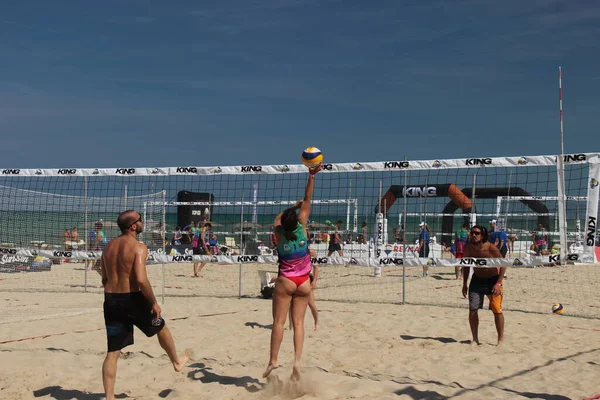 Beach Volley Gioco Estivo Eccellenza Almeno Italia Perché Gioca Spiaggia — Foto Stock