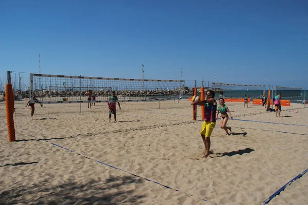 Beach Βόλεϊ Είναι Παιχνίδι Καλοκαίρι Κατ Εξοχήν Τουλάχιστον Στην Ιταλία — Φωτογραφία Αρχείου